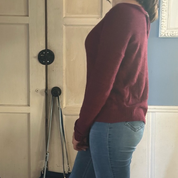 Purple open strip back sweater - Picture 3 of 4